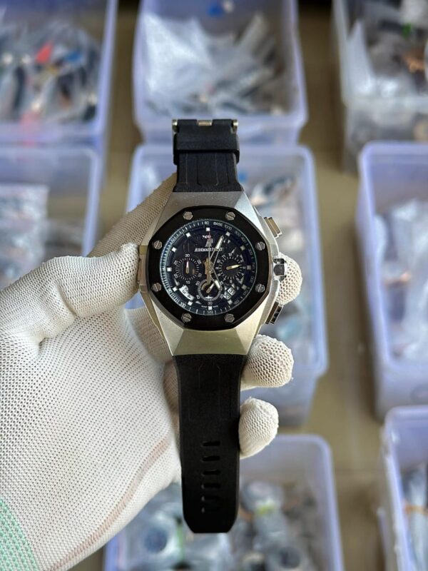 Audemans Piguet Watch For Man (Black & Silver)