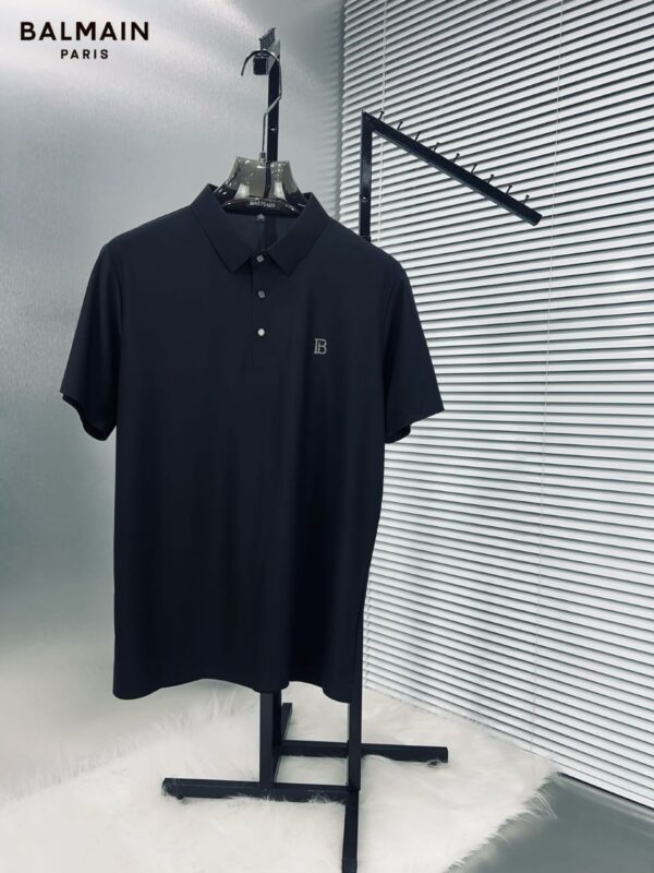 Balmain Paris Trendy Collar T-shirt For Men (Black)
